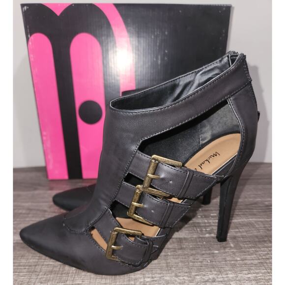 Michael Antonio Black Leather High Heel Boots - Size 8 - Picture 6 of 14